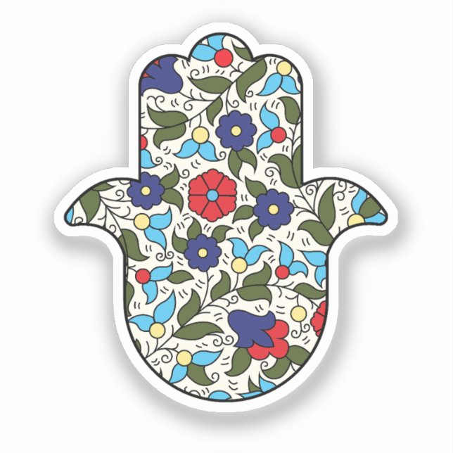 Hamsa Hand Khalili Blommigt Klistermärken (Framsida)