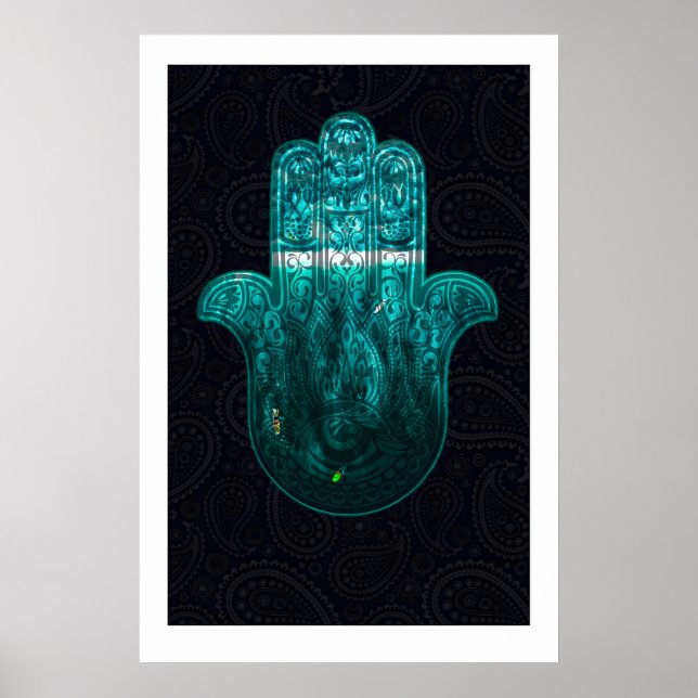 Hamsa Hand Konsttryck Andlig Meditation Hem Poster (Framsidan)