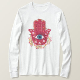 Hamsa Hand_Magenta_Cream Tshirt T Shirt