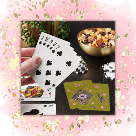 Hamsa Hand med Evil Öga och Hearts Rosa på oliver Casinokort