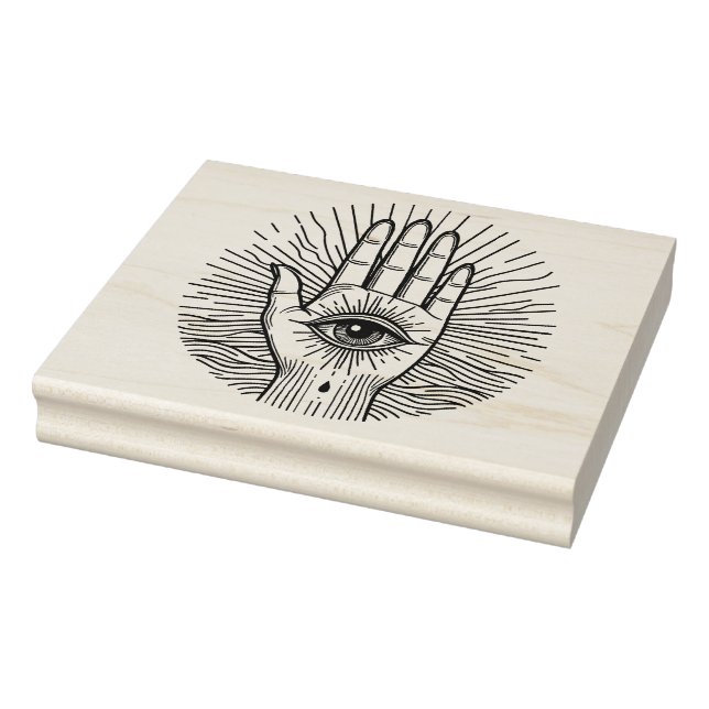Hamsa Hand med och öga art illustration Stämpel (Stämpel)