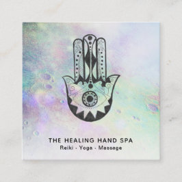 *~* Hamsa Hand of Fatima Craters of Rainbow Måne Fyrkantigt Visitkort
