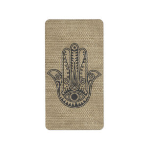 HAMSA Hand of Fatima symbol amulet Adressetikett