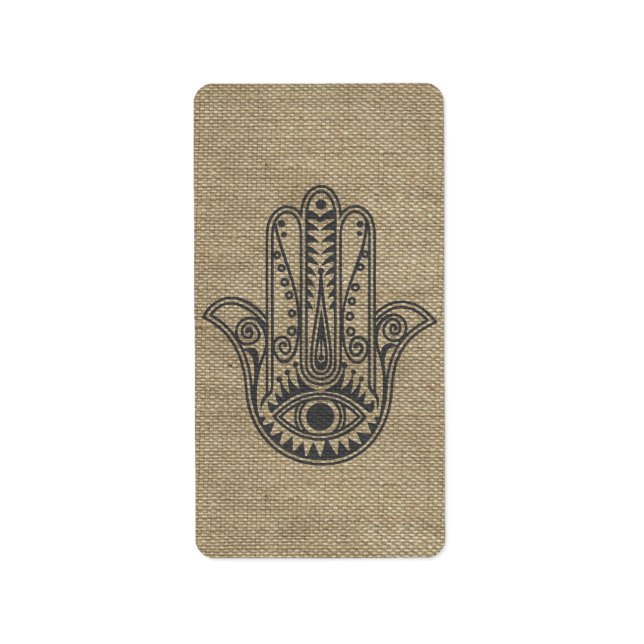HAMSA Hand of Fatima symbol amulet Adressetikett (Framsidan)
