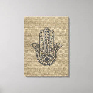 HAMSA Hand of Fatima symbol amulet Canvastryck