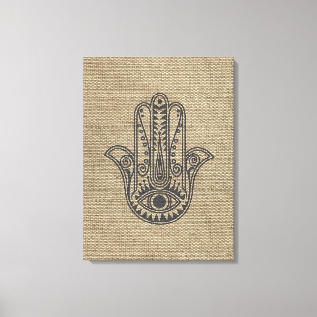 HAMSA Hand of Fatima symbol amulet Canvastryck (Framsida)