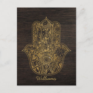 HAMSA Hand of Fatima symbol amulet design Vykort