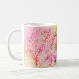 HAMSA Hand of Fatima symbol amulet Henna blommigt Kaffemugg