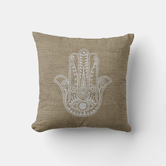 HAMSA Hand of Fatima symbol amulet Kudde (Framsida)