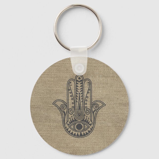 HAMSA Hand of Fatima symbol amulet Nyckelring (Framsida)