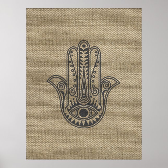 HAMSA Hand of Fatima symbol amulet Poster (Framsidan)
