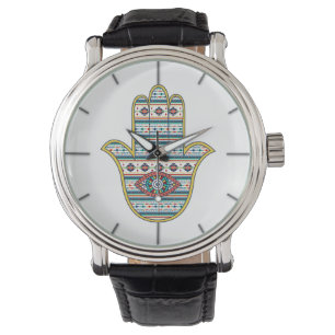 HAMSA Hand of Fatima symbol amulet, tribal Aztec Armbandsur