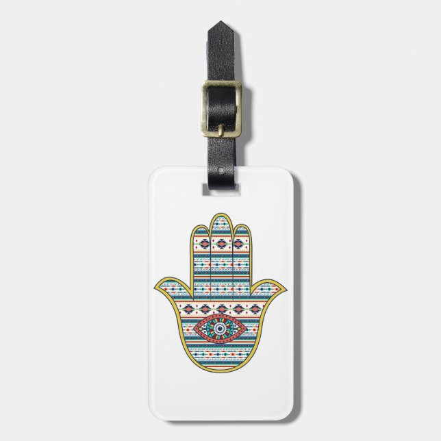 HAMSA Hand of Fatima Symbol Bagagebricka (Vertikal Framsida)