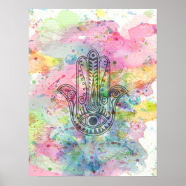 HAMSA Hand of Fatima symbol Poster