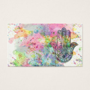 HAMSA Hand of Fatima symbol Visitkort