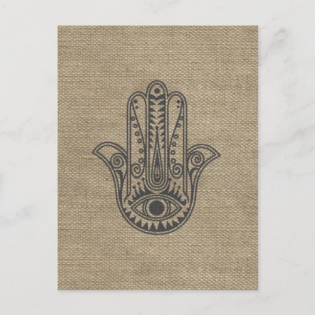 HAMSA Hand of Fatima symboliskt smycke Vykort (Framsida)