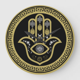 Hamsa Hand Ögonskydd Stor Klocka