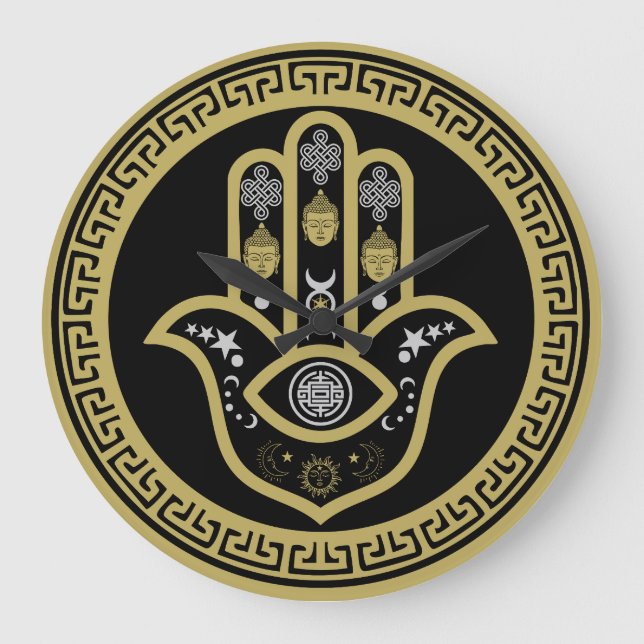 Hamsa Hand Ögonskydd Stor Klocka (Framsida)