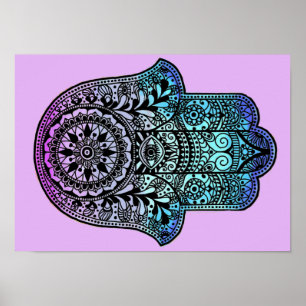 Hamsa Hand Ombre Skriv ut Poster