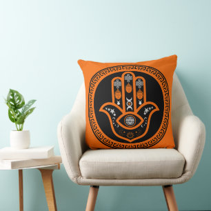 Hamsa Hand Ondöga Ögon Skydd Kudde