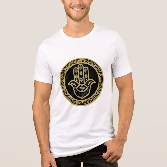 Hamsa Hand Ondskans Ögonskydd T Shirt (Framsida)