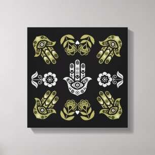 Hamsa Hand Skydds Konst Canvastryck