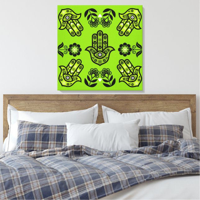 Hamsa Hand Skydds Konst Canvastryck (Insitu (sovrum))