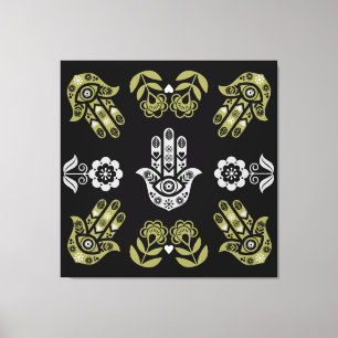 Hamsa Hand Skydds Konst Canvastryck