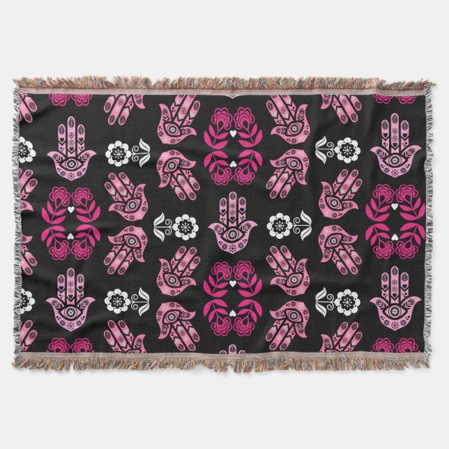 Hamsa Hand Skydds Konst Filt (Framsidan)