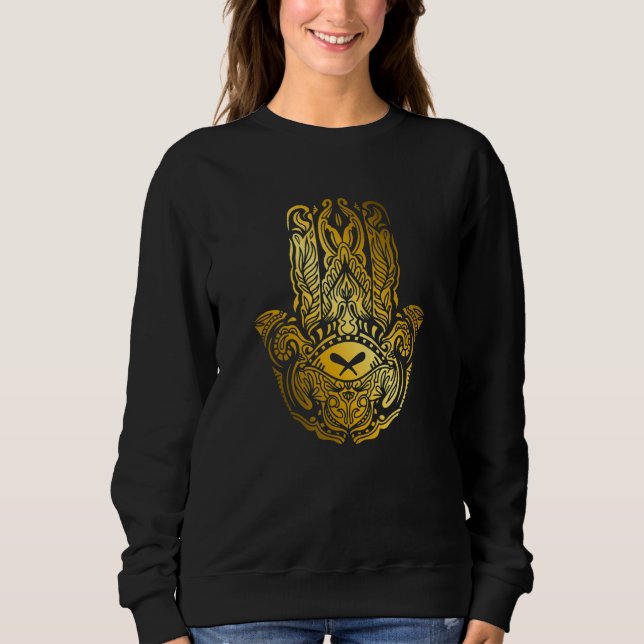 Hamsa Hand Spiritual Mystic Eye Third Eye All Seei T Shirt (Framsida)