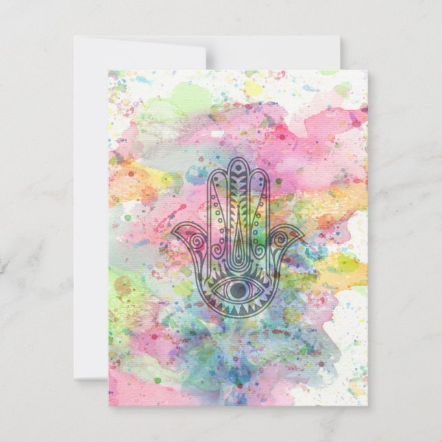 HAMSA Hand Symbol Colorful Watercolor (Framsida)