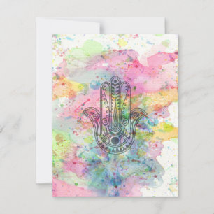 HAMSA Hand Symbol Colorful Watercolor