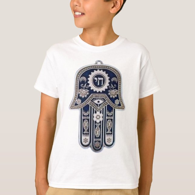 Hamsa Hand - Symbol of Protection and Bra Fortune T Shirt (Framsida)