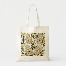 Hamsa Hand & Vanilla Orchid Onda Öga Botanisk Tygkasse