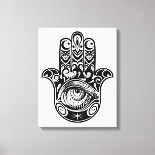 Hamsa Hand Zendoodle 6 Canvastryck
