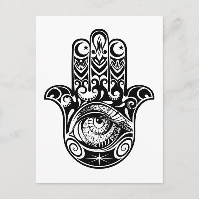 Hamsa Hand Zendoodle Vykort (Framsida)