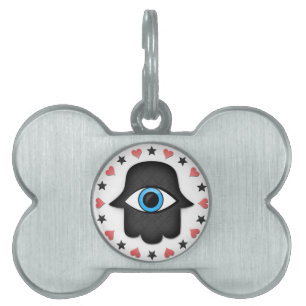 hamsa khamsa Öga hand om gudinnan ID-bricka Husdjur