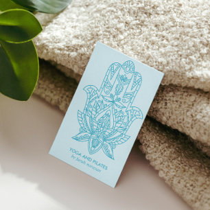 Hamsa Ljust Blue Hälsa massage yoga holistic Visitkort