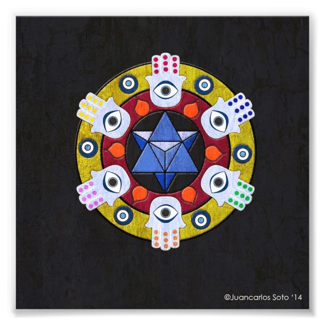 Hamsa Mandala Fototryck (Framsidan)