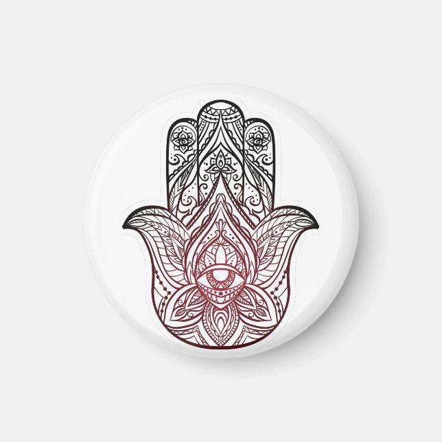 Hamsa med boho mönster magnet (Framsidan)