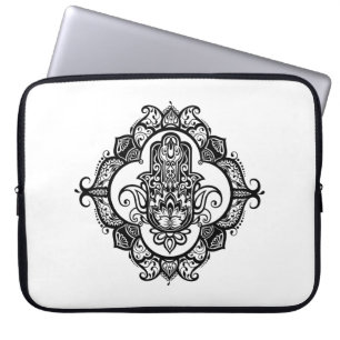 Hamsa med etniskt prydnadklotter laptop fodral