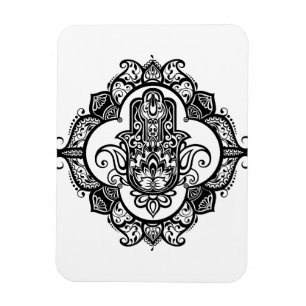 Hamsa med etniskt prydnadklotter magnet