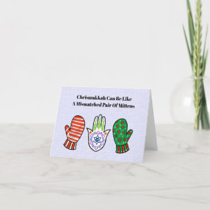 Hamsa och handskar Chrismukkah-kort Kort