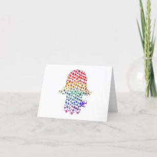 Hamsa of Jewish Stars Art Card Tack Kort