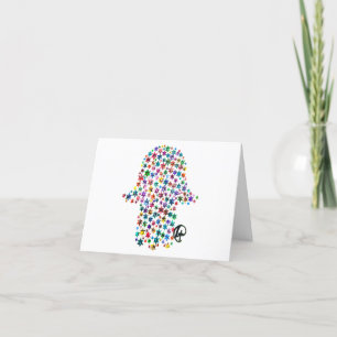 Hamsa of Jewish Stars Graffiti Art Card Tack Kort