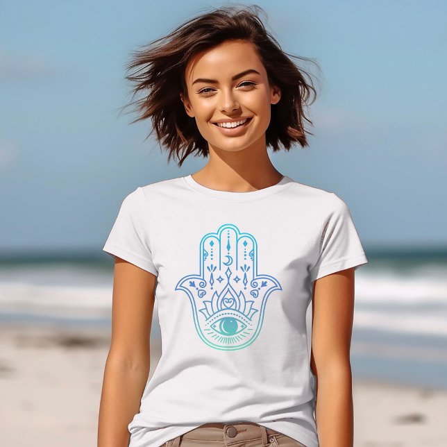 Hamsa Öga eller Hand of Fatima Evil Öga Protection T Shirt (Skapare uppladdad)