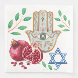 Hamsa Pomegranate Star av David Jewish Firande Pappersservett