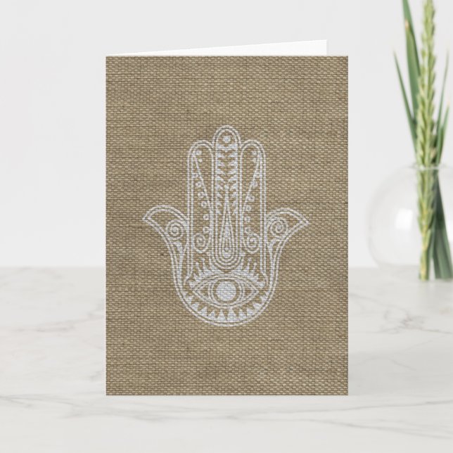HAMSA räcker av Fatima symbolamulett Kort (Framsida)