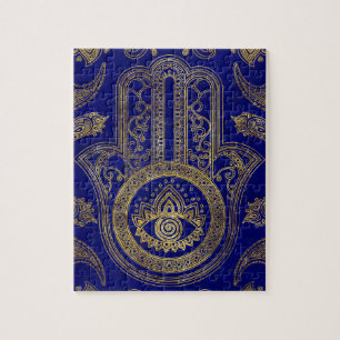 Hamsa räcker - guld på lapislazuli pussel