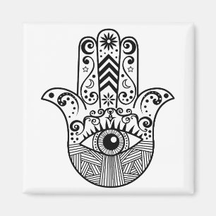 Hamsa räcker svartvitt magnet